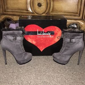 Charcoal suede booties